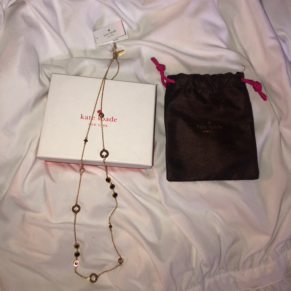 Kate Spade Long Gold Necklace  NWT +bag and box